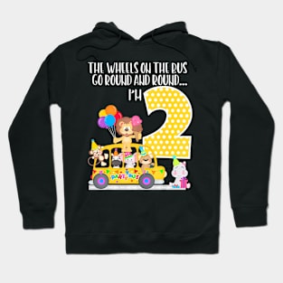 The Wheels On The Bus 2nd Birthday 2 Years Old Family Matching Hoodie